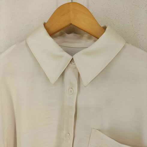L/S サテン地シャツ 光沢 シャイニング レディース