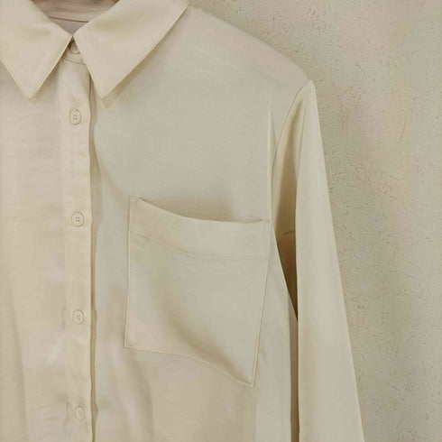 L/S サテン地シャツ 光沢 シャイニング レディース