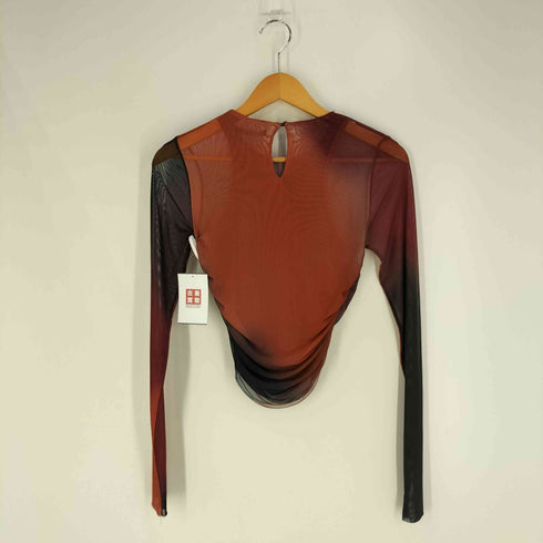 ザラ ZARA グラデーション メッシュ ロングスリーブTシャツ レディース import:S