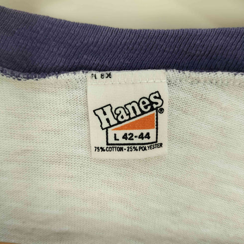 ヘインズ Hanes 70s 裾シングルステッチ フロントプリント リンガーTシャツ メンズ import:L