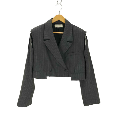 ザラ ZARA ストライプ ディストラクト ブレザー レディース import:M
