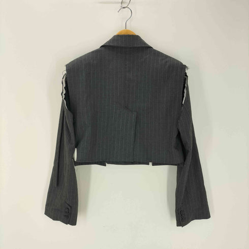 ザラ ZARA ストライプ ディストラクト ブレザー レディース import:M
