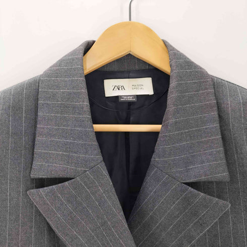 ザラ ZARA ストライプ ディストラクト ブレザー レディース import:M