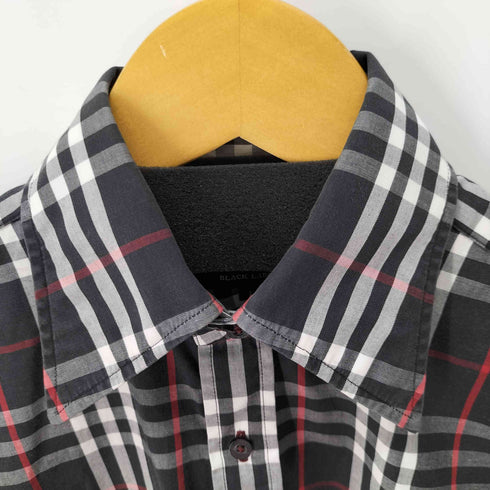 バーバリーブラックレーベル BURBERRY BLACK LABEL ワンポイントロゴ刺繍 L/S チェックシャツ メンズ JPN:1