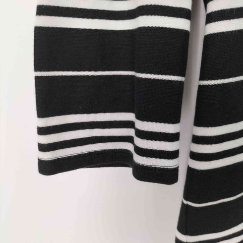 バーバリーロンドン BURBERRY LONDON ワンポイントロゴ刺繍 七分丈ボーダーTシャツ レディース US:4