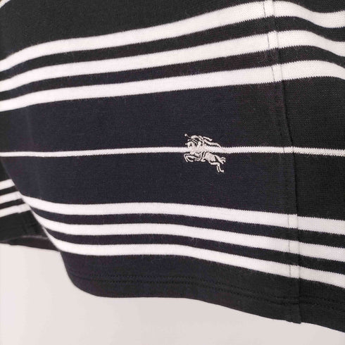 バーバリーロンドン BURBERRY LONDON ワンポイントロゴ刺繍 七分丈ボーダーTシャツ レディース US:4