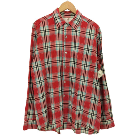 ステューシー Stussy 80s 白タグ SPORT コットンフランネル オンブレ チェック L/S シャツ メンズ import:M