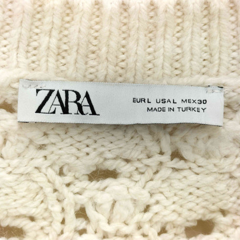 ザラ ZARA ポップコーン ローゲージ プルオーバー クルーネック ニット レディース import:L