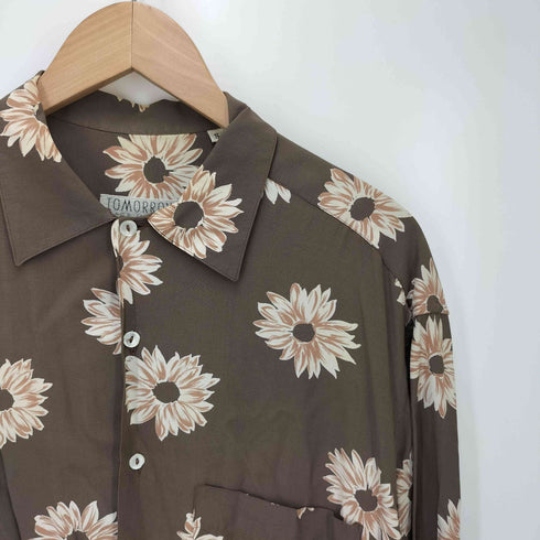 TOMORROW イタリア製 ヒマワリ フローラル 花柄 L/S シャツ メンズ import:S