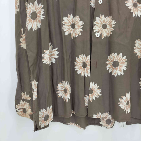 TOMORROW イタリア製 ヒマワリ フローラル 花柄 L/S シャツ メンズ import:S