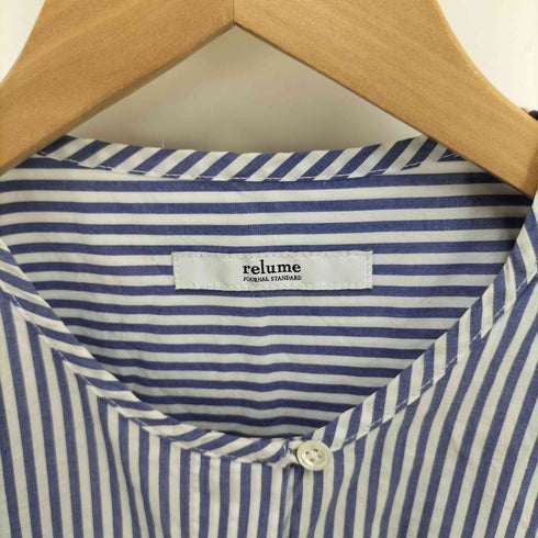 ジャーナルスタンダードレリューム JOURNAL STANDARD relume コットン ストライプ バック フレア チュニック ブラウス レディース FREE