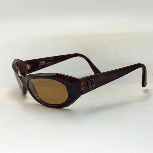 ジャンニヴェルサーチ GIANNI VERSACE 90S イタリア製 GV ロゴ オーバルフレーム サングラス メンズ