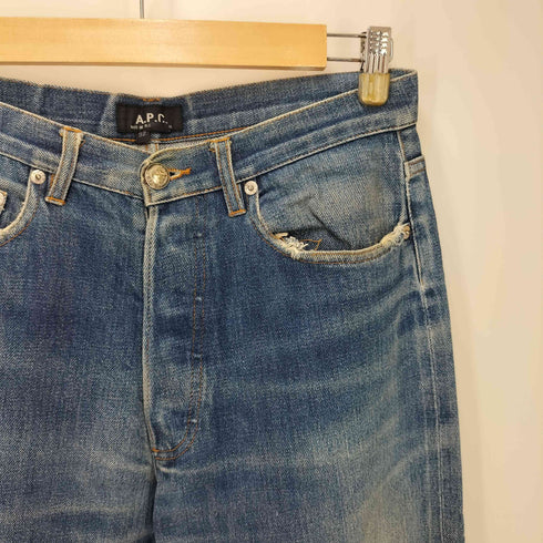 アーペーセー A.P.C. 90S ボタンフライ ストレート セルビッチ デニム パンツ メンズ 32