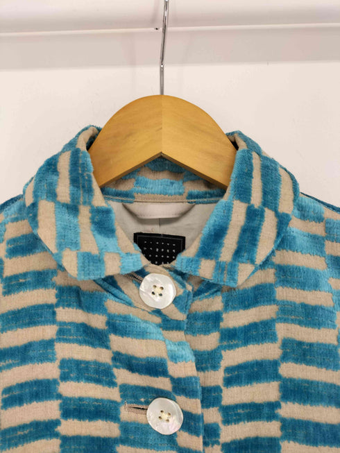 ミナペルホネン mina perhonen floccus ブロックベロア バックベルトコート レディース 36