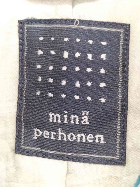 ミナペルホネン mina perhonen floccus ブロックベロア バックベルトコート レディース 36