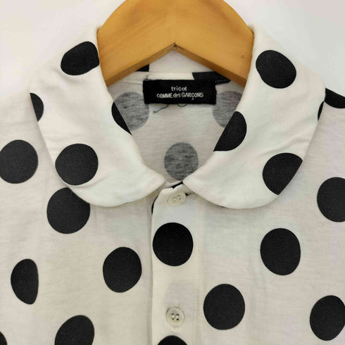 トリココムデギャルソン tricot COMME des GARCONS ドット 丸襟 半袖シャツ カットソー地 レディース