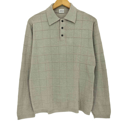 アルマーニコレツィオーニ ARMANI COLLEZIONI 香港製 シルクコットン 長袖 ニットポロ メンズ