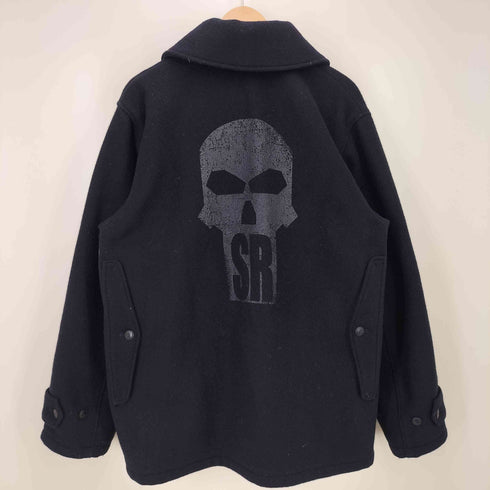 サキャスティック SARCASTIC 90-00S HOMME SR ドクロ プリント ウール シャツ ジャケット メンズ