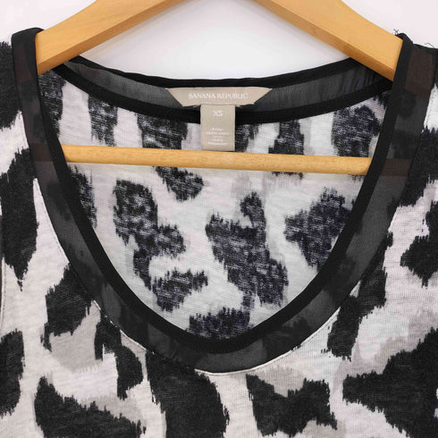 バナナリパブリック BANANA REPUBLIC Y2K レオパード リネン タンクトップ レディース import:XS