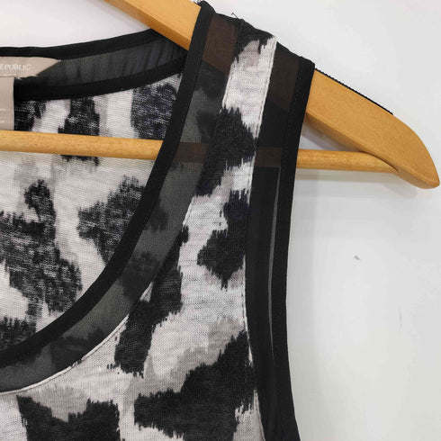 バナナリパブリック BANANA REPUBLIC Y2K レオパード リネン タンクトップ レディース import:XS
