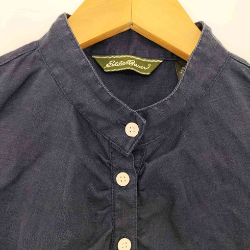 エディーバウアー Eddie Bauer リネン100 バンドカラー プルオーバーシャツ レディース import:S