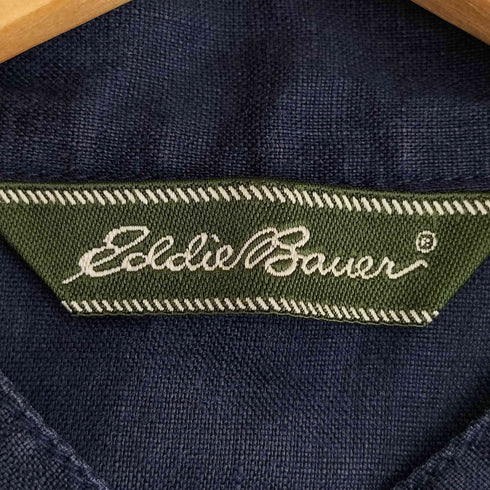 エディーバウアー Eddie Bauer リネン100 バンドカラー プルオーバーシャツ レディース import:S