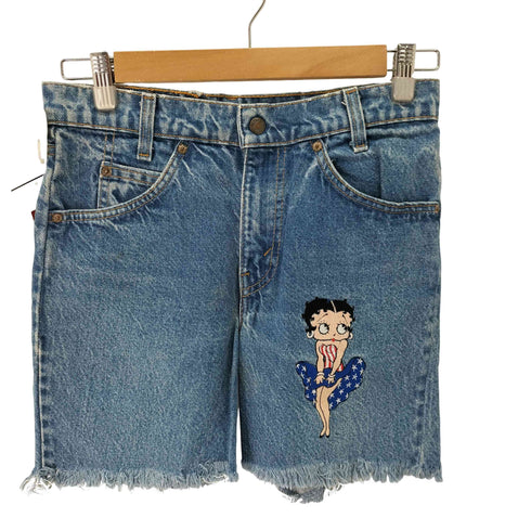 toocute USA製 キャラクターワッペンハーフデニムパンツ レディース JPN:S