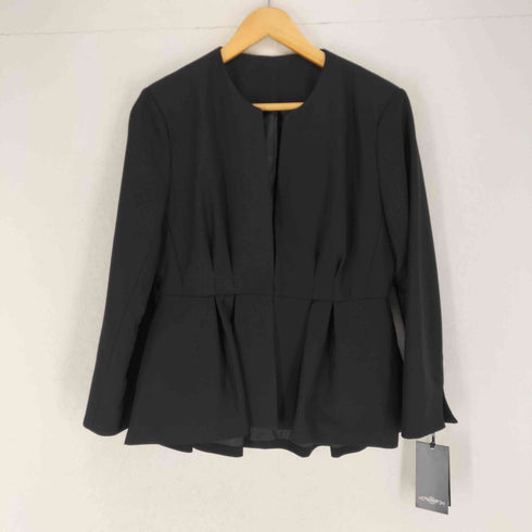 RUIRUE BOUTIQUE ノーカラーウエストタックペプラムパンツスーツ レディース L