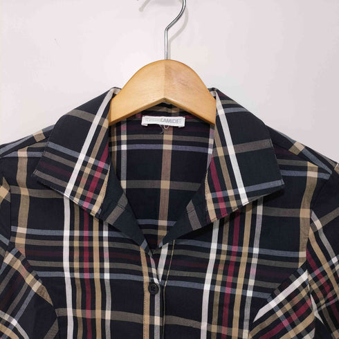 ナラカミーチェ NARACAMICIE スキッパーストレッチチェックシャツ レディース