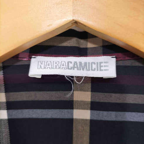 ナラカミーチェ NARACAMICIE スキッパーストレッチチェックシャツ レディース