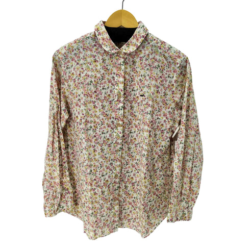 クロコダイル crocodile L/S フロントロゴ刺繍花柄シャツ レディース LL