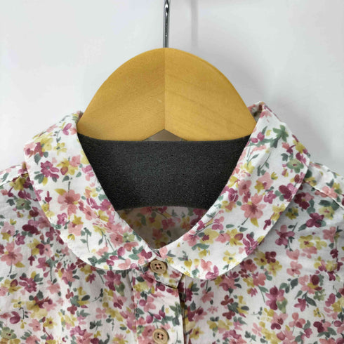 クロコダイル crocodile L/S フロントロゴ刺繍花柄シャツ レディース LL