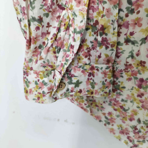 クロコダイル crocodile L/S フロントロゴ刺繍花柄シャツ レディース LL