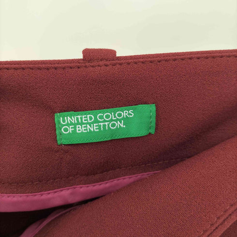 ユナイテッドカラーズオブベネトン UNITED COLORS OF BENETTON サイドジップ タック プリーツ ワイド スラックス レディース