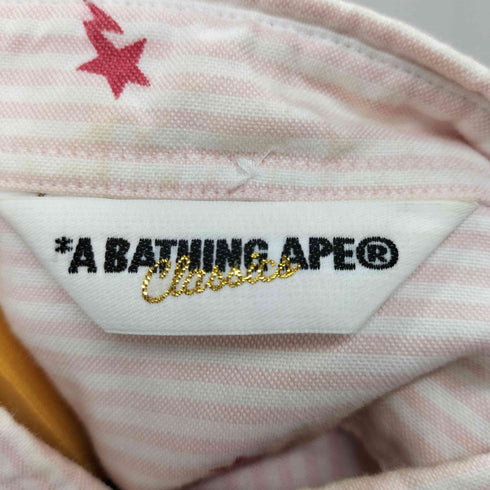 アベイシングエイプ A BATHING APE S/S ボーダーロゴデザインシャツ メンズ import:S