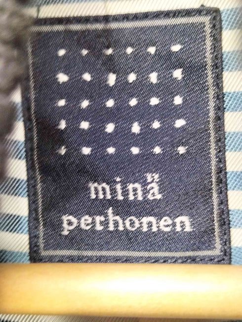 ミナペルホネン mina perhonen Alice ダブルカラーステッチシルクブルゾン レディース L