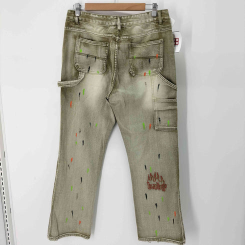 GUREITOJP ワッペン ペイント加工 ペインターデニムパンツ メンズ