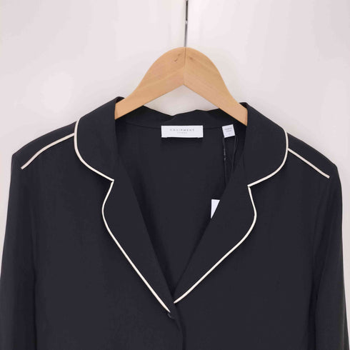 エキプモンフェム EQUIPMENT FEMME MERLINE 2トーン L/S シルクシャツ レディース import:S