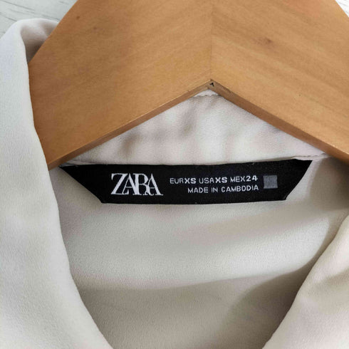 ザラ ZARA コントラスト シーム ピンタック シャツ レディース import:XS