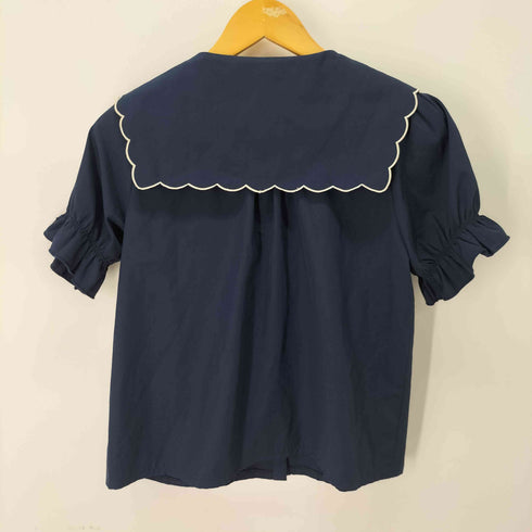 アクシーズ ファム axes femme POETIQUE パンジー刺繍リボン襟ブラウス レディース JPN:M