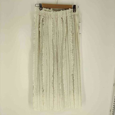 ショコラフィネローブ chocol raffine robe 25SS ジャガード ストライプ フリル Iライン スカート レディース F