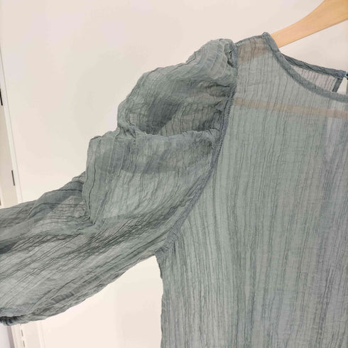 24SS AND SEARCH シアー パワーショルダー ブラウス レディース F