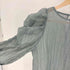 24SS AND SEARCH シアー パワーショルダー ブラウス レディース F