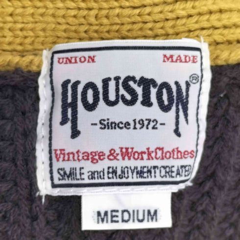 ヒューストン HOUSTON バイカラー レタード カーディガン メンズ import:M