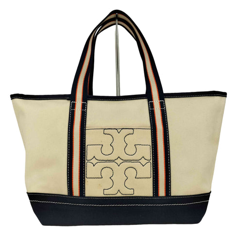 トリーバーチ TORY BURCH ロゴ刺繍 キャンバス トートバッグ レディース