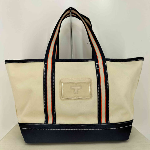 トリーバーチ TORY BURCH ロゴ刺繍 キャンバス トートバッグ レディース
