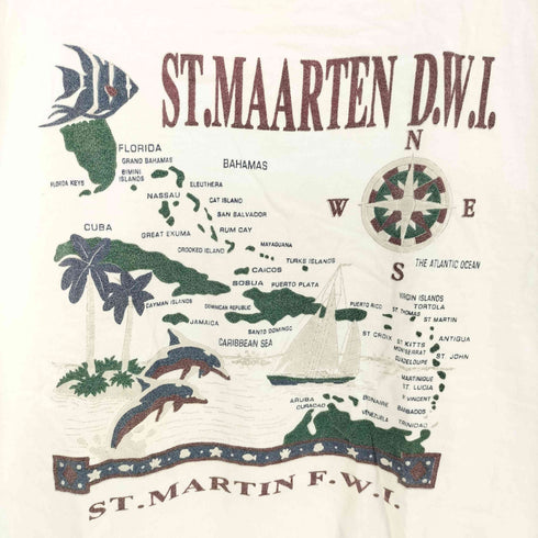 SUN SHINE MIAMI USA製 ST.MAARTEN D.W.I.フロントロゴTシャツ メンズ import:XL