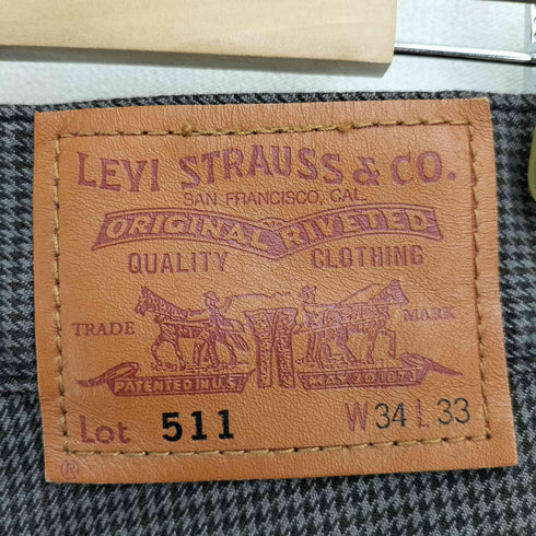リーバイス Levis 130周年スタンプ 511 SLIM 千鳥格子 スリムパンツ メンズ W34 L33
