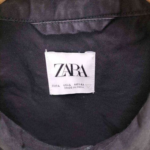 ザラ ZARA フロントプリント ワッペン L/S シャツ メンズ import:L