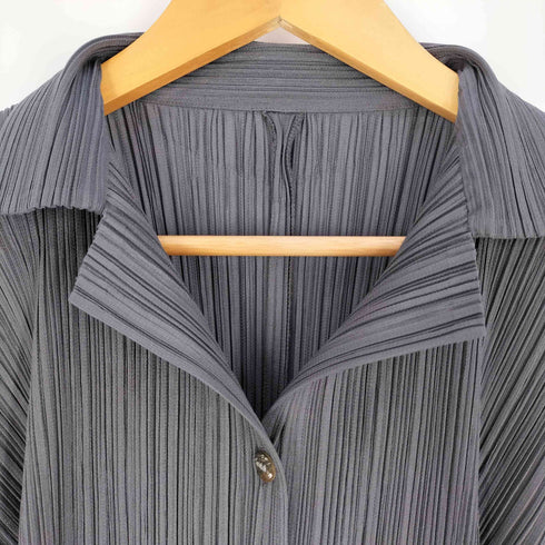 プリーツプリーズイッセイミヤケ PLEATS PLEASE ISSEY MIYAKE プリーツ スキッパーシャツ レディース JPN:3